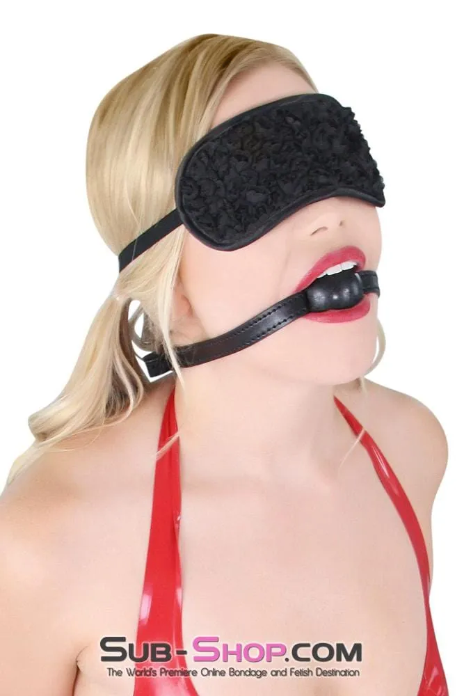 0508RS      Black Lace Roses Love Mask Blindfold - MEGA Deal