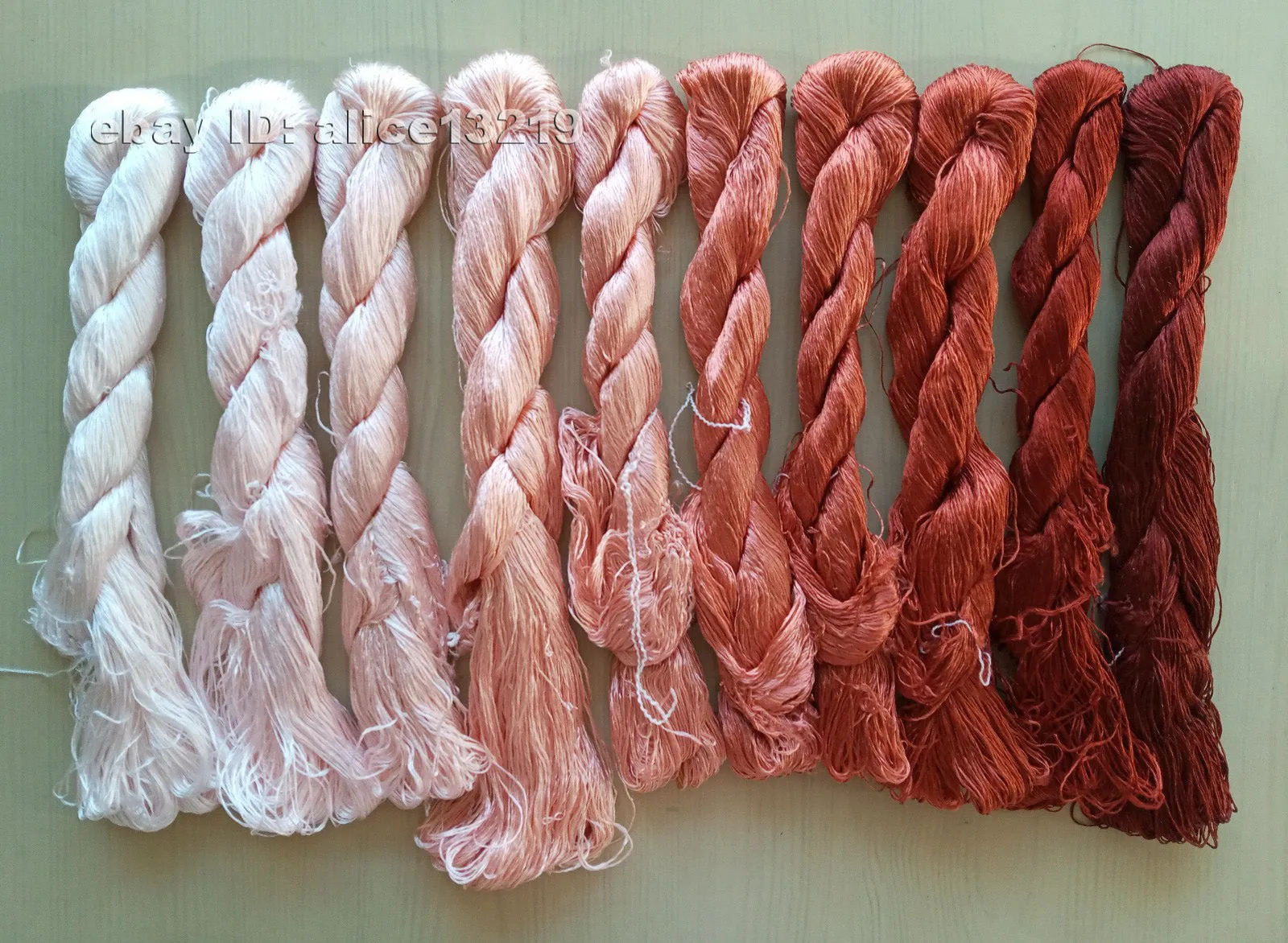 10bundles 100%real mulberry silk,hand-dyed embroidery silk floss/thread N93