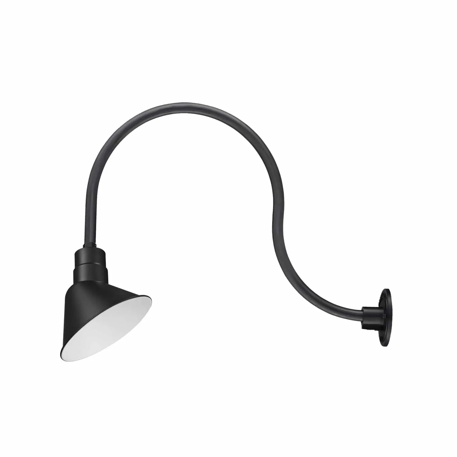 10in. Integrated LED Angle Shade With Gooseneck - Satin Black - 11W - 3000K