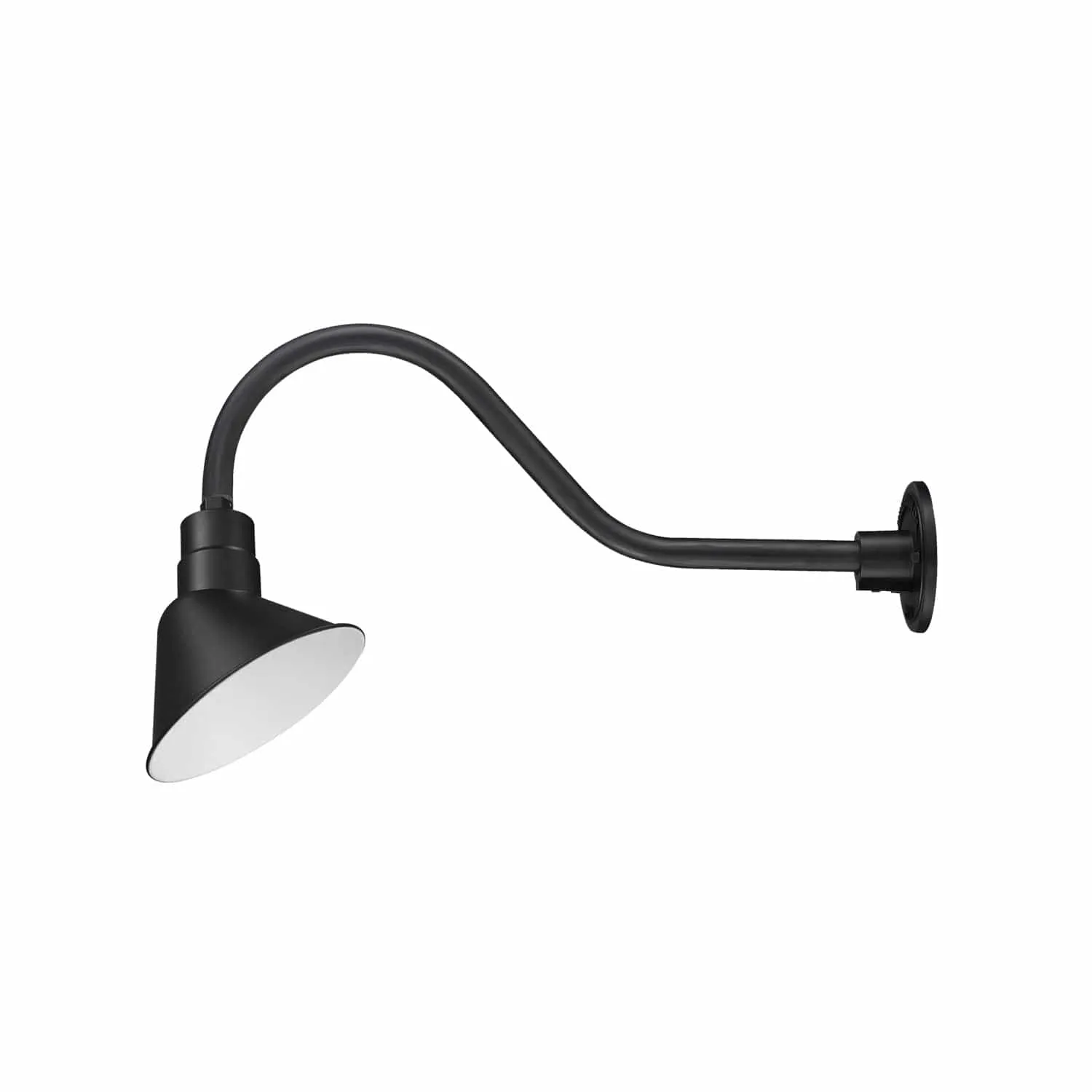 10in. Integrated LED Angle Shade With Gooseneck - Satin Black - 11W - 3000K