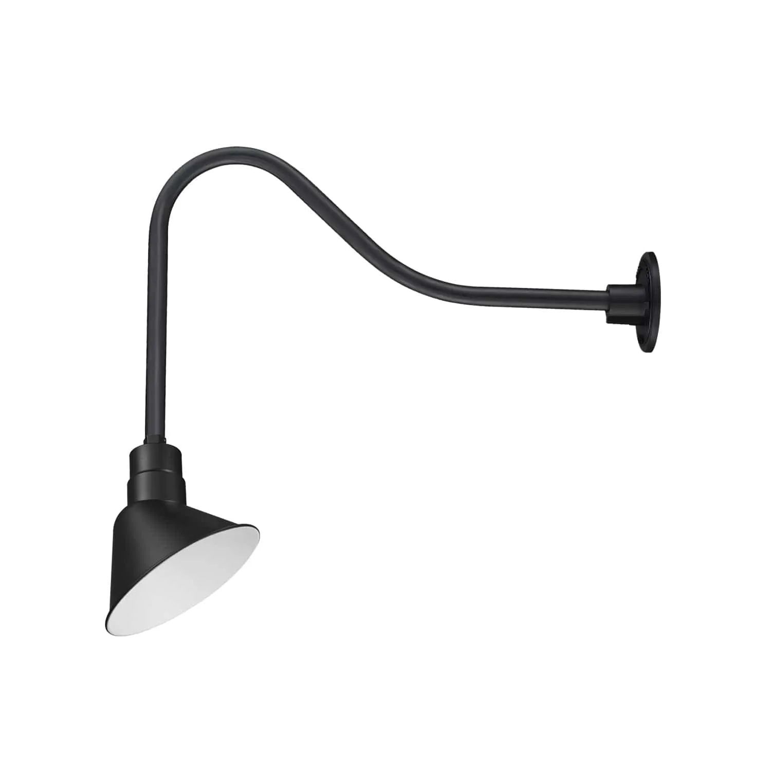 10in. Integrated LED Angle Shade With Gooseneck - Satin Black - 11W - 3000K