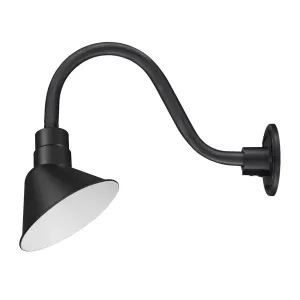 10in. Integrated LED Angle Shade With Gooseneck - Satin Black - 11W - 3000K