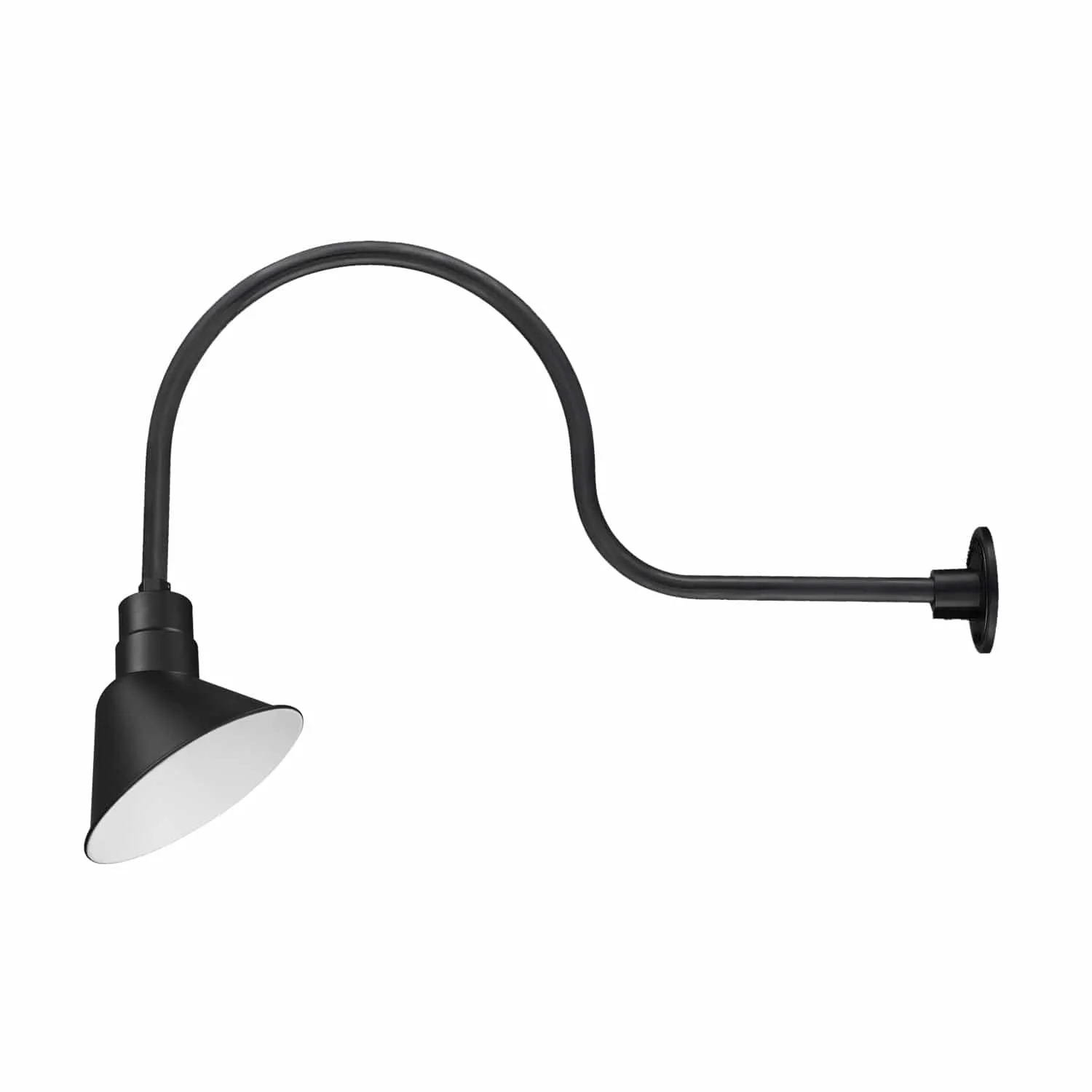 10in. Integrated LED Angle Shade With Gooseneck - Satin Black - 11W - 3000K