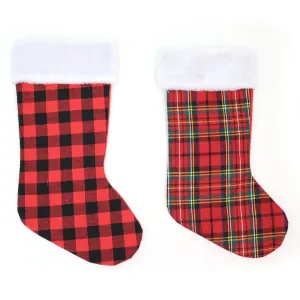 17" Christmas Plaid Stockings (1ct)