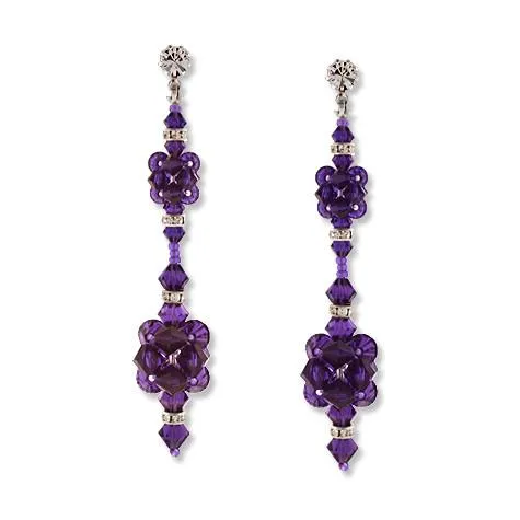 3" Purple Rock Candy Earrings