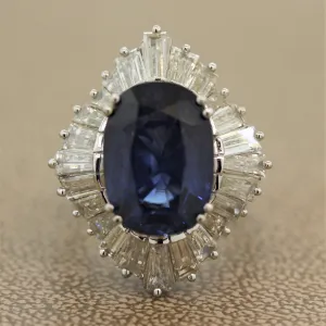 8.30 Carat Sapphire Diamond Platinum Ring