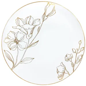 Antique Gold Floral Dinner Plates 10″