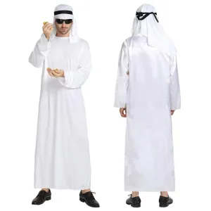 Arab sheik Prince masquerade male pure white Middle East Dubai clothes