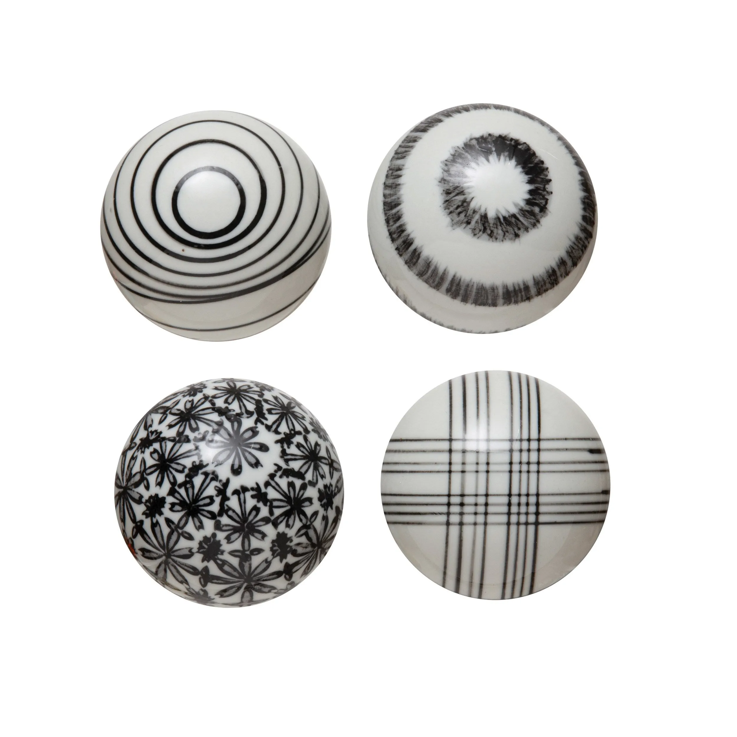 Black & White Stoneware Orb - 4 Styles