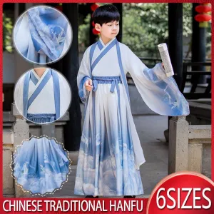 Boys' Light Blue Chinese Costume