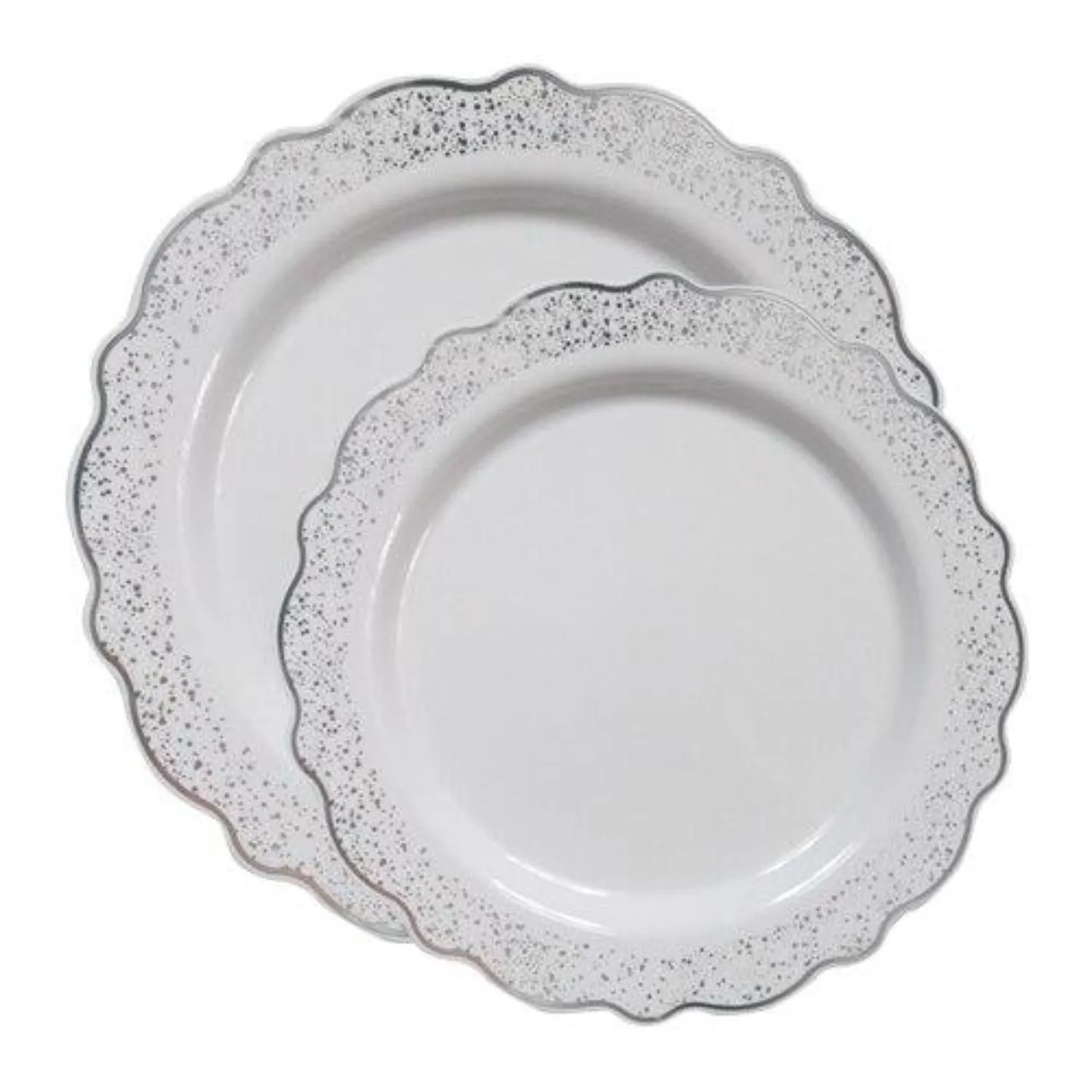 Confetti Collections Plate White Silver 7.5"