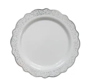 Confetti Collections Plate White Silver 7.5"