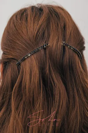 Crystal Long Slender Hair Barrette Clip