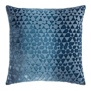 Denim Triangles Velvet Pillows by Kevin O'Brien Studio