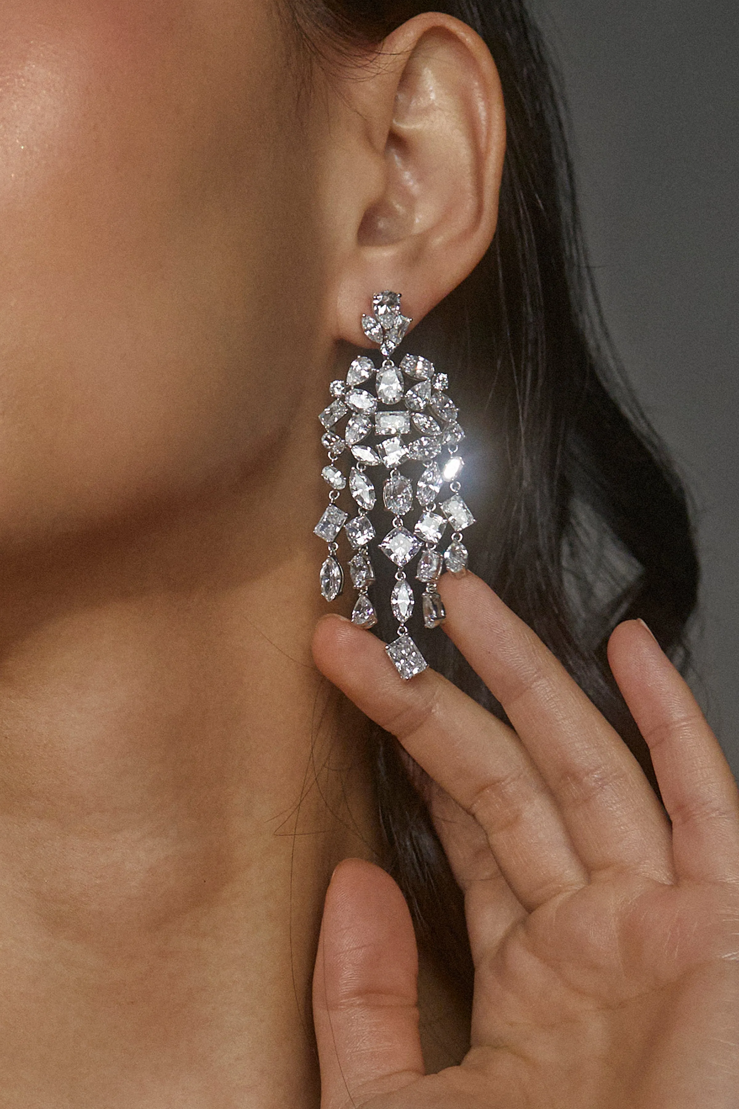 EAR CANDY CZ CHANDELIER EARRINGS