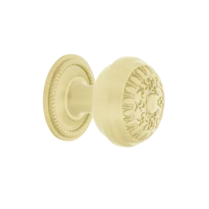 Egg And Dart Brass 1 3/8" Cabinet Knob with Rope Rose in Satin Brass