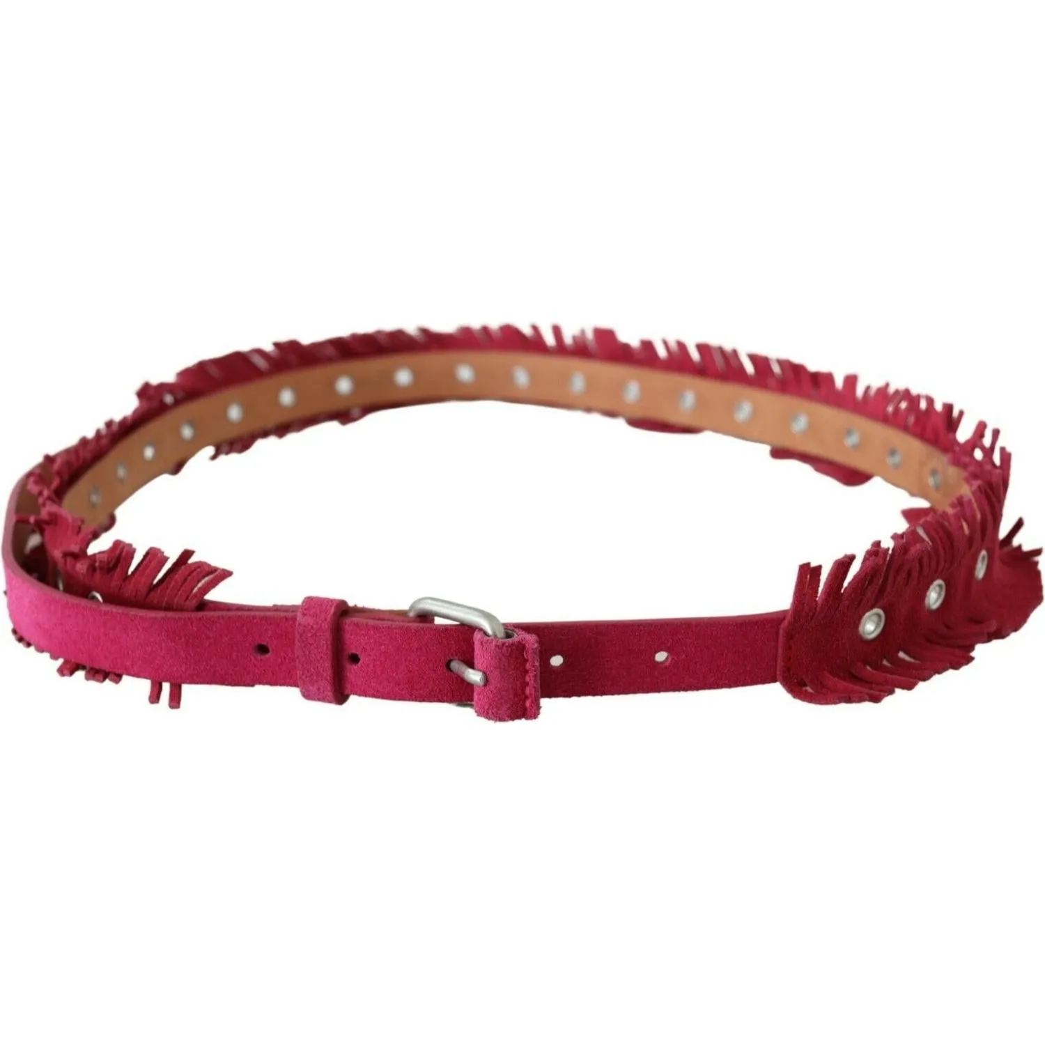 Ermanno Scervino Elegant Maroon Double Buckle Leather Belt