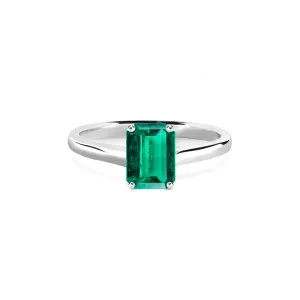 Evelyn Ring 18K White Gold Emerald