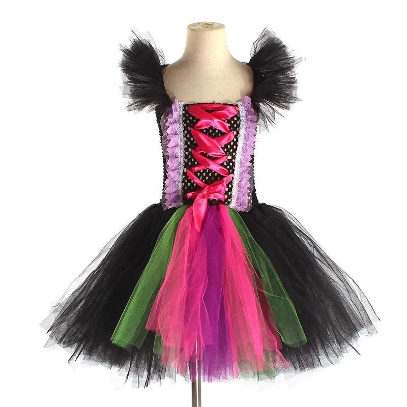 Girl's suspender mesh princess dress Dreamy Black and Pink Fairy Tale Dress Stage performance Halloween role-playing costumes