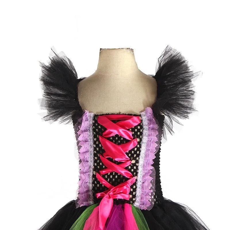 Girl's suspender mesh princess dress Dreamy Black and Pink Fairy Tale Dress Stage performance Halloween role-playing costumes