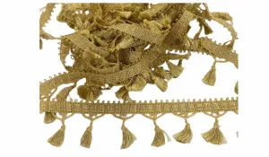 Gold Fringed Tassel Ribbon Trim - 70mm