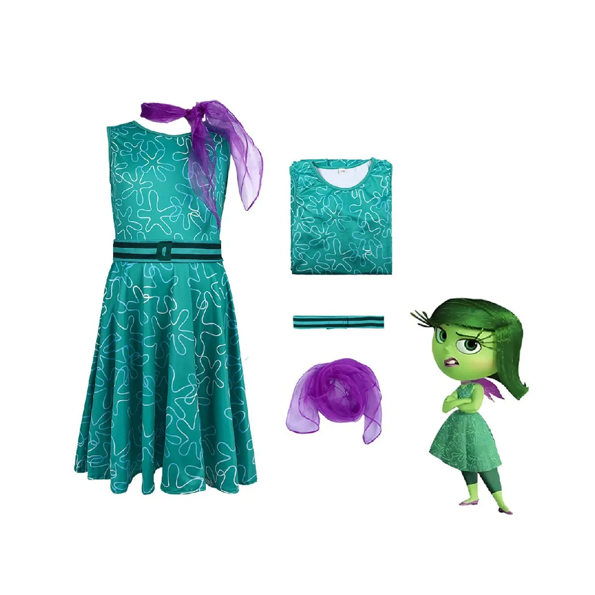 Inside Out 2 Disgust & Joy Cosplay Costume Set