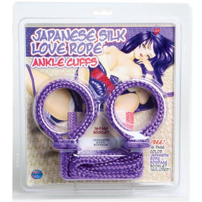 Japanese Silk Love Rope Anklecuffs Purple