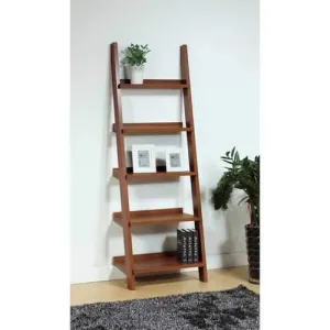 Ladder Bookcase With Five Shelves, Brown