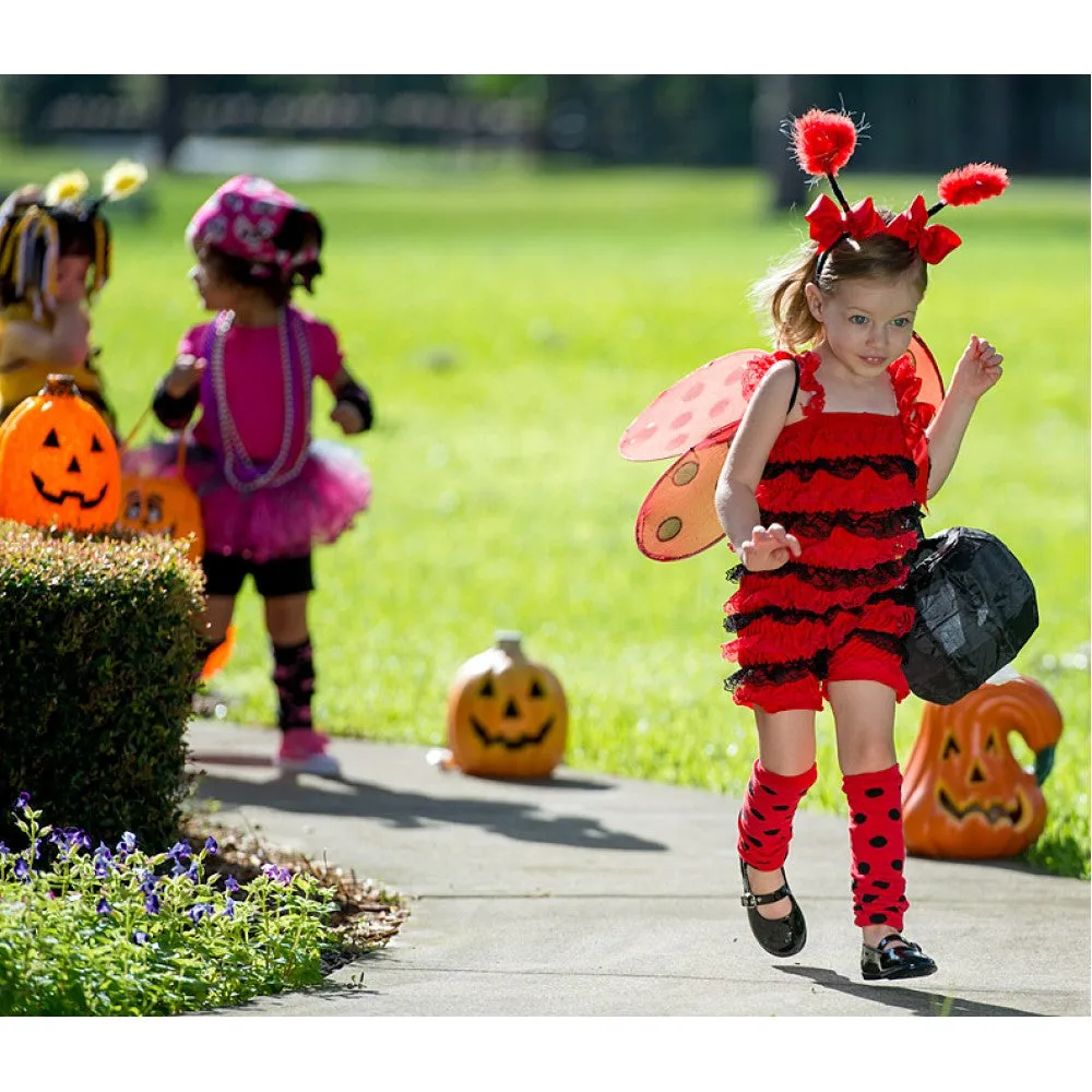 Ladybug Leg Warmers, Red with Black Polka Dots