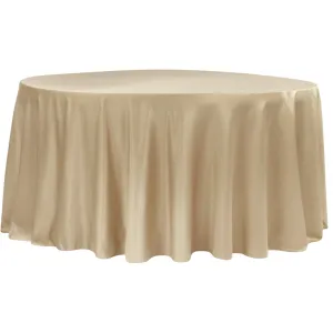 Lamour Satin 120" Round Tablecloth - Champagne