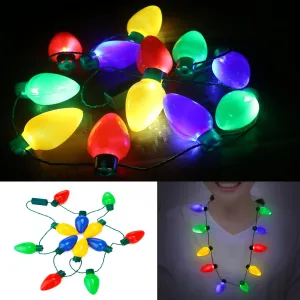 LED Christmas Lights Necklace Light Up Bulb For Wedding Party Celebration Favors Decoration