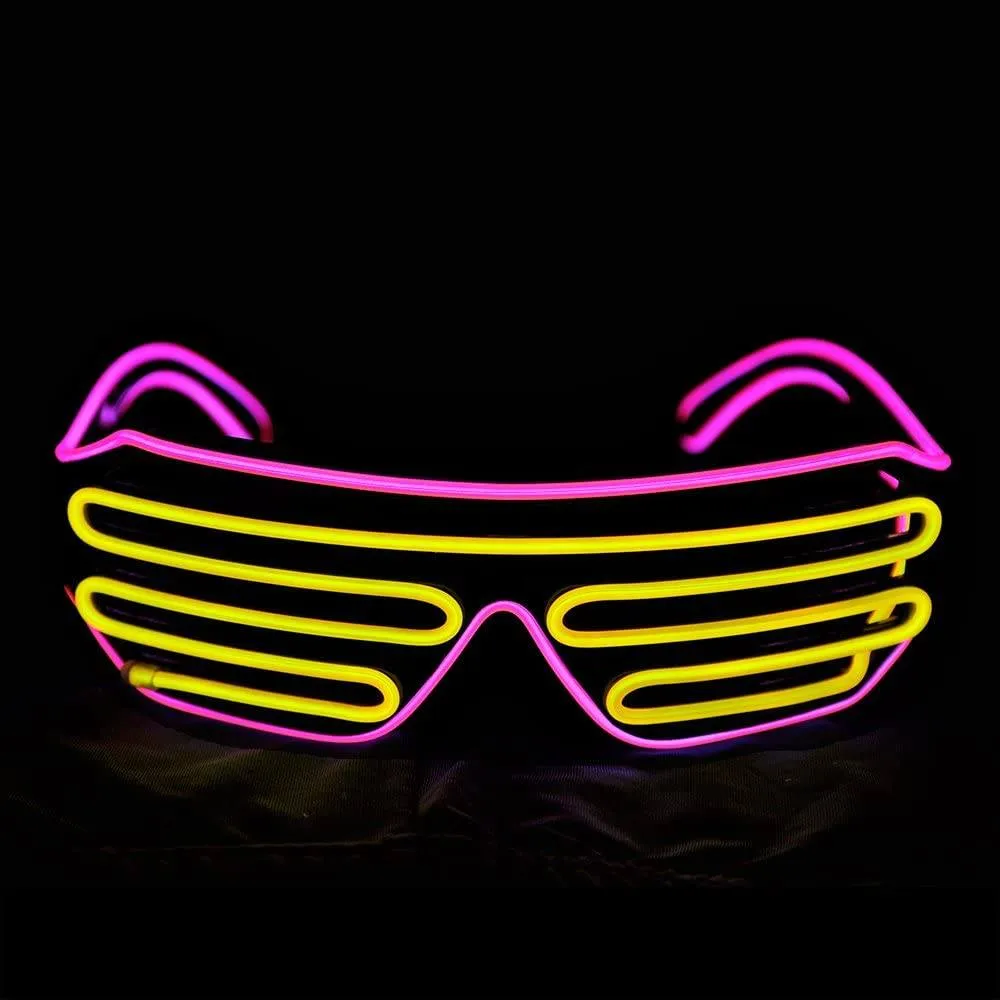 Light Up Shutter Neon Rave Flashing LED Sunglasses