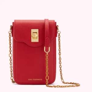 LULU RED LEATHER RITA CROSSBODY MINI BAG