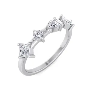 Maddalena - Multi Shape 4 Stone Wedding Band (0.55CT )