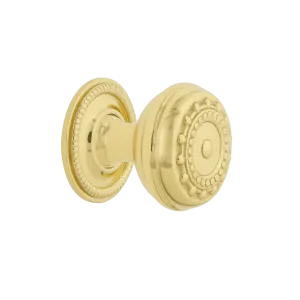 Meadows Brass 1 3/8" Cabinet Knob with Rope Rose in Unlacquered Brass