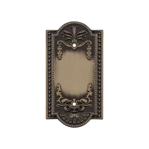 Meadows Switch Plate with Blank Cover in Antique Brass