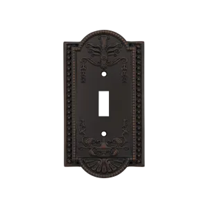 Meadows Switch Plate with Single Toggle in Timeless Bronze