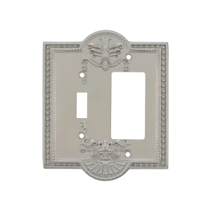 Meadows Switch Plate with Toggle and Rocker in Satin Nickel