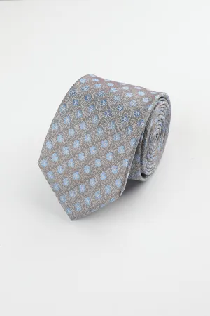 Pale Blue Silk Orderly Floral Tie