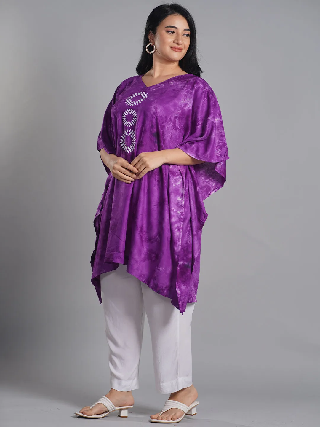 Purple Rayon TieDyeKurta - Divinity