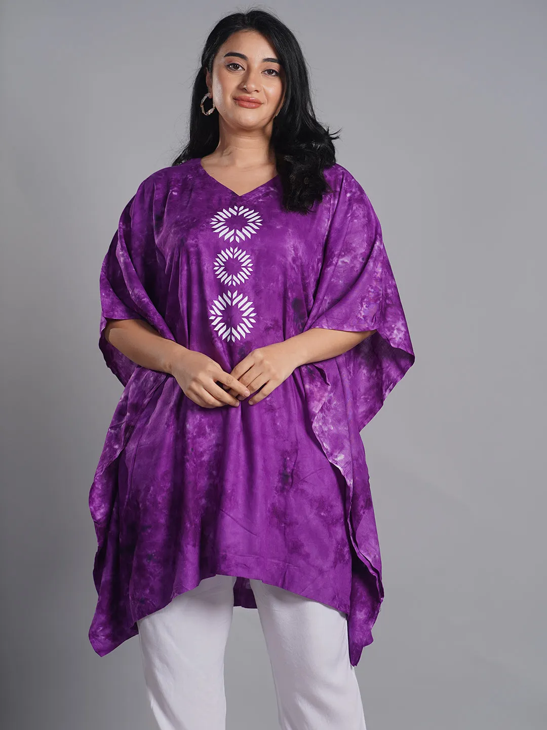 Purple Rayon TieDyeKurta - Divinity