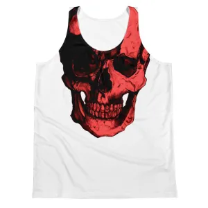 Red Skull Collar Bone Unisex Tank Top by Robert Bowen