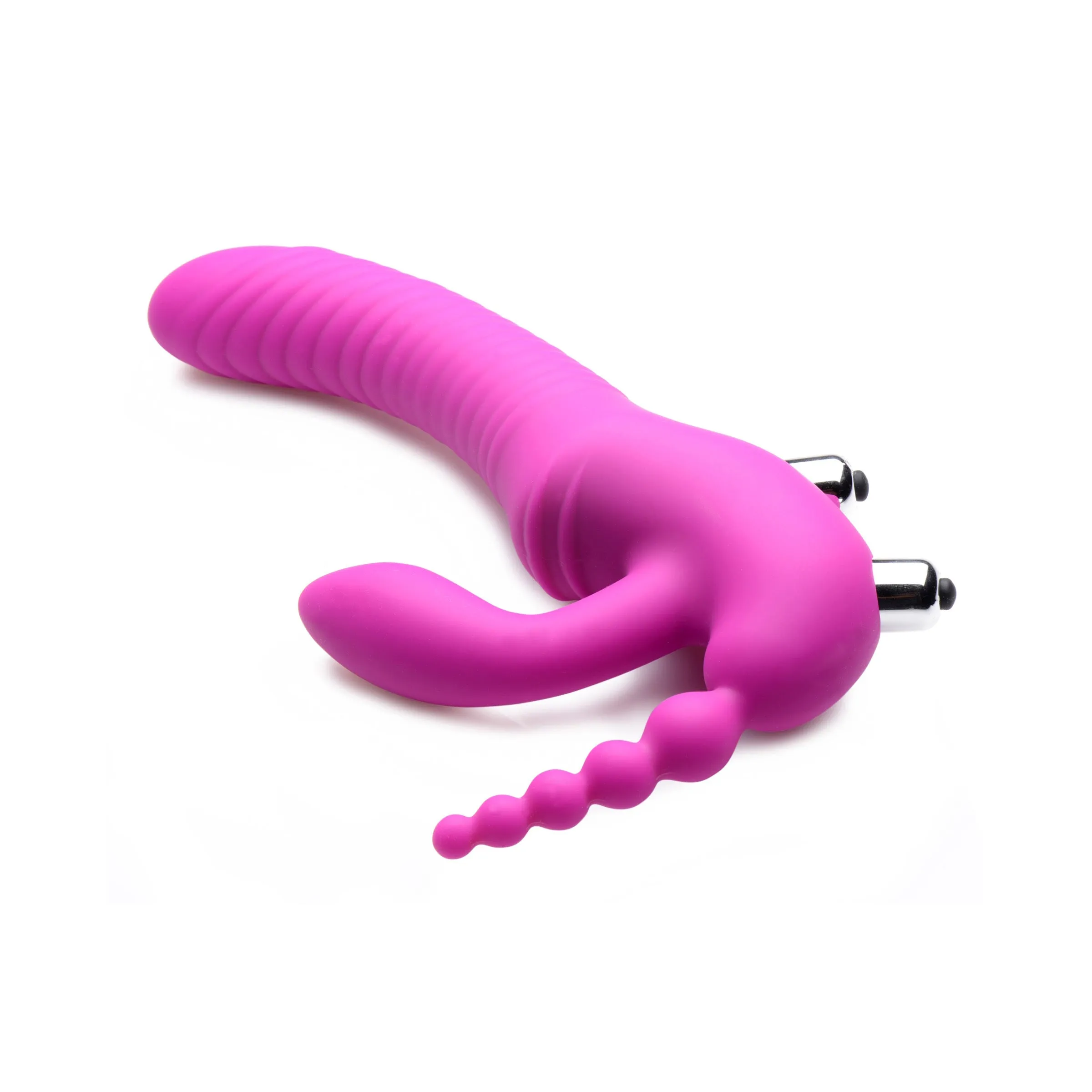 Regal Rider Vibrating Silicone Strapless Strap On Triple G Dildo