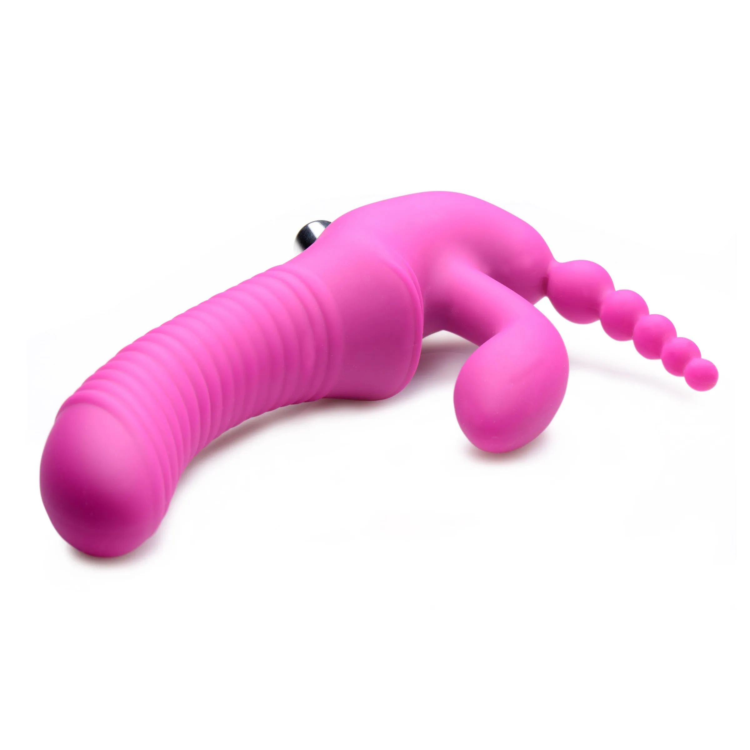 Regal Rider Vibrating Silicone Strapless Strap On Triple G Dildo