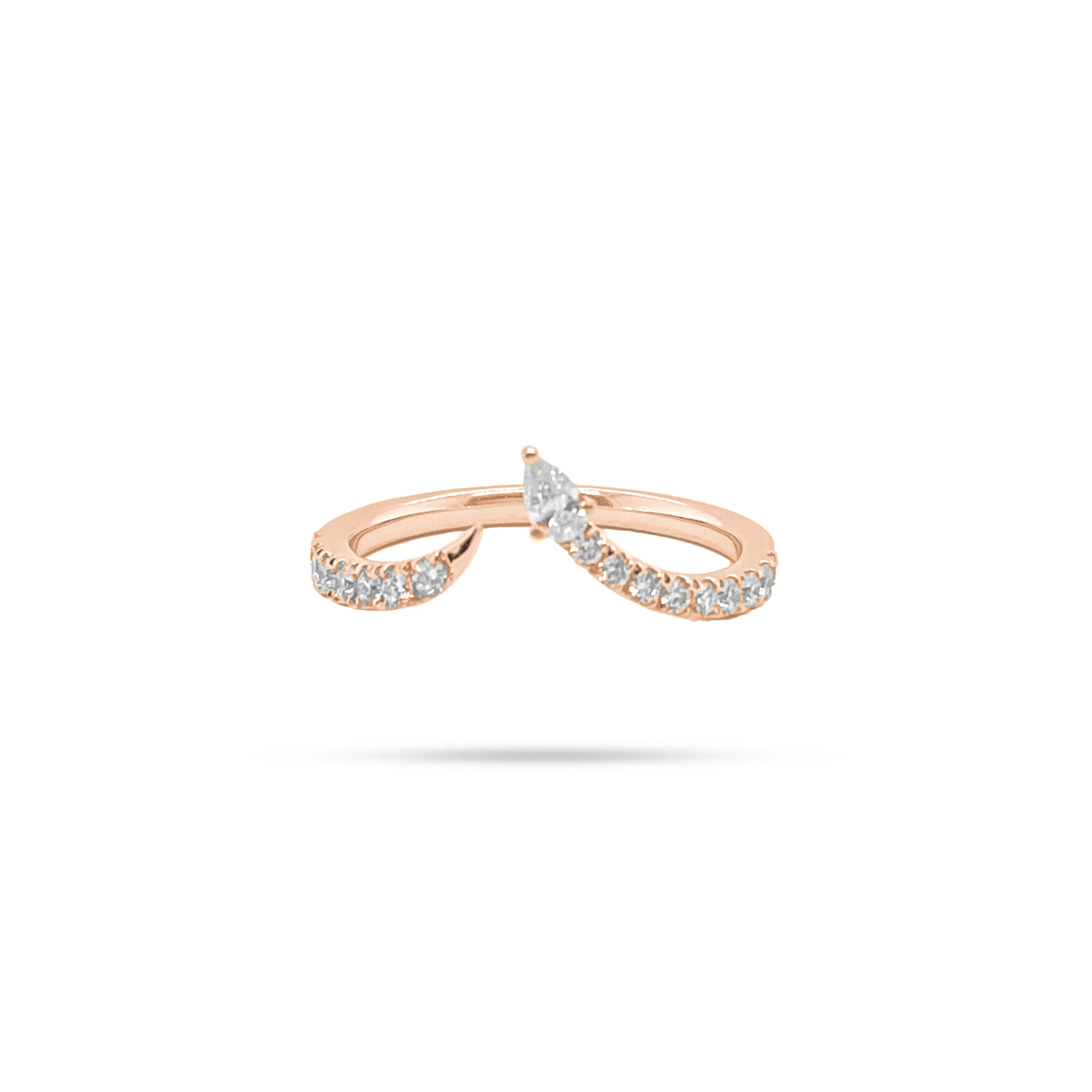 Snake Pear Curve Diamond Ring