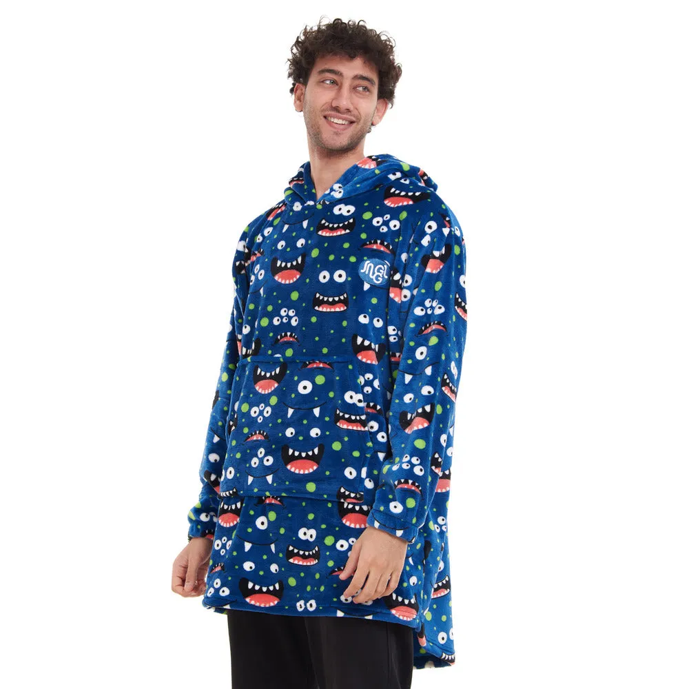 Snuggs Blanket Hoodie Blue monster