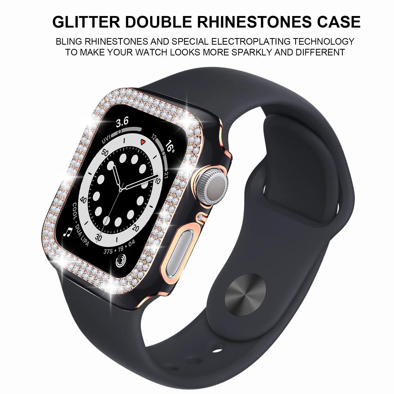 Stylish Bling Bumper Case for Apple Watch-Black