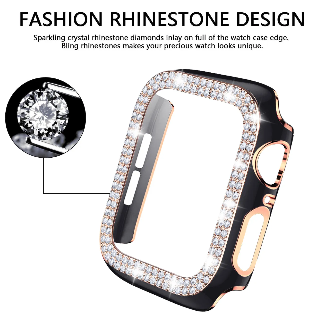 Stylish Bling Bumper Case for Apple Watch-Black