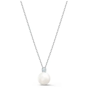 Swarovski Treasure Pearl Necklace, White, Rhodium plated 5563288