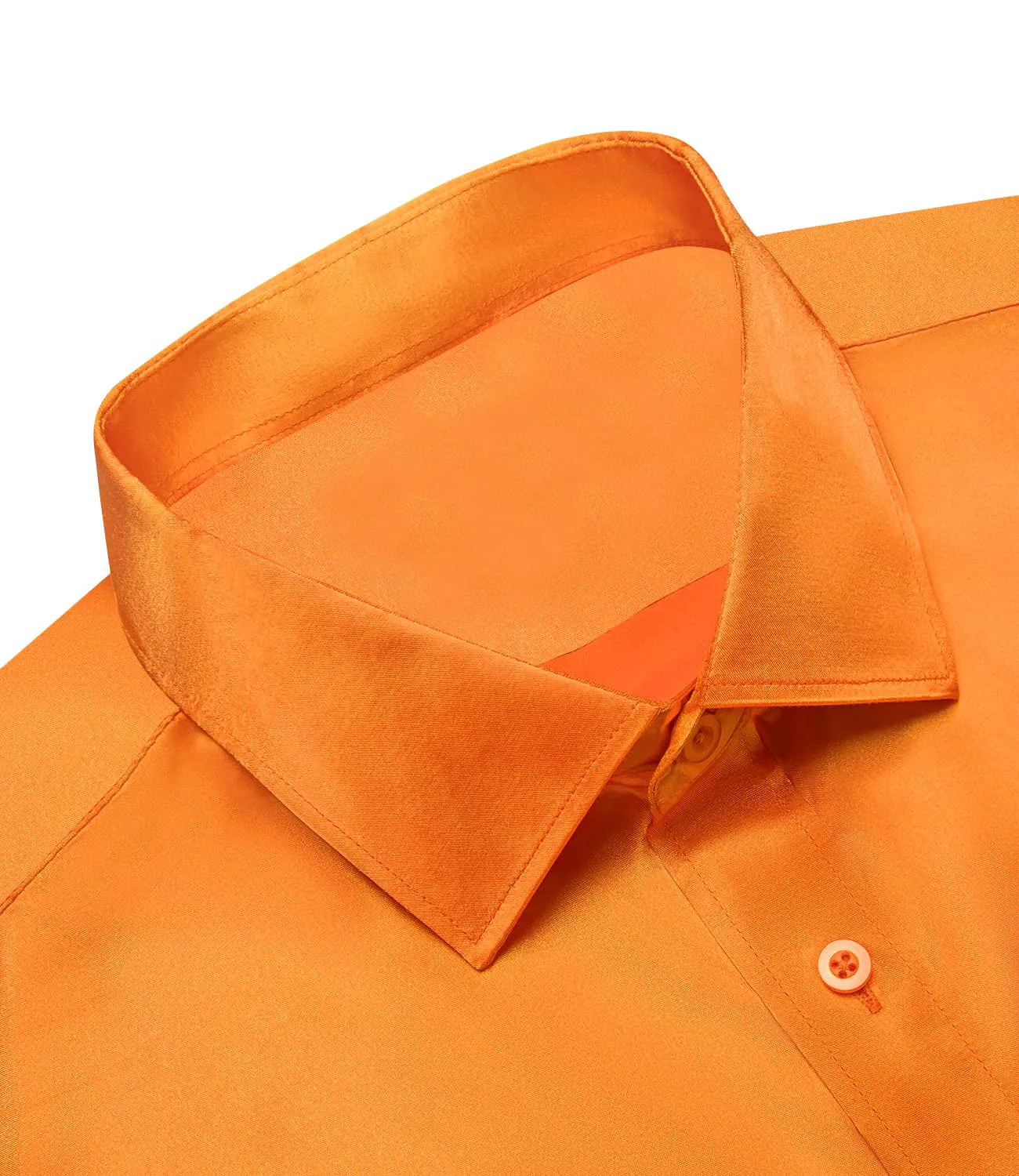 Ties2you Dress Shirt Design Hot Orange Solid Mens Short Sleeve Button Down Shirt